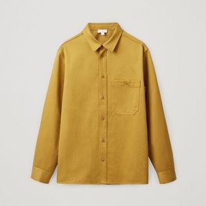 COS Yellow Thick Cotton-Mix Brushed Twill Shirt